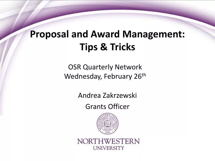 proposal and award management tips tricks