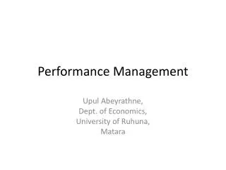 performance management