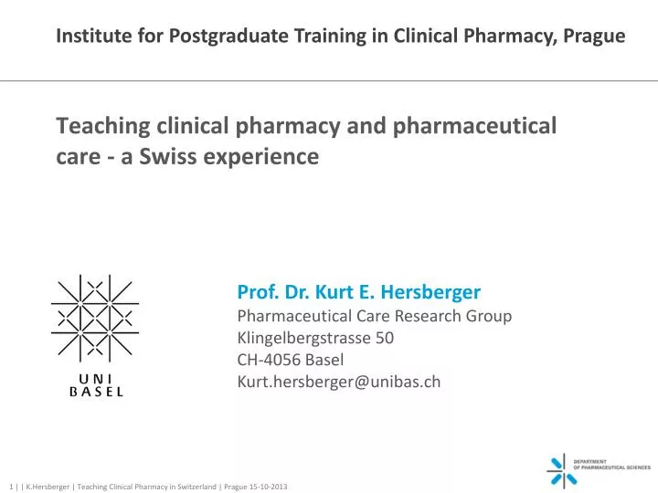teaching clinical pharmacy and pharmaceutical care a swiss experience