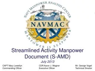 Streamlined Activity Manpower Document (S-AMD) July 2013