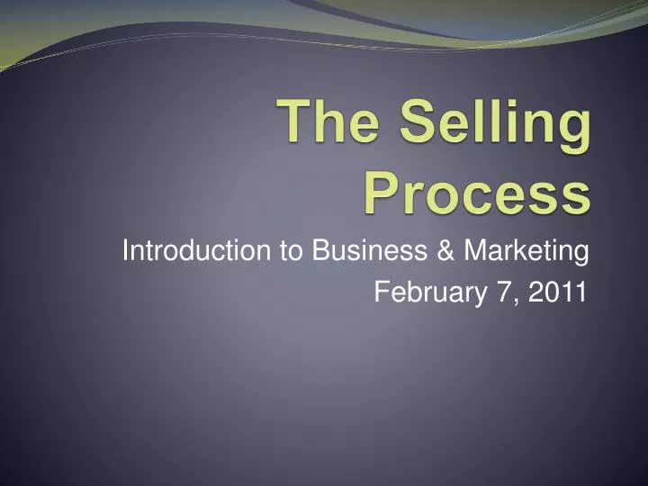 the selling process