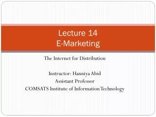 Lecture 14 E-Marketing
