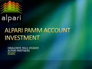ALPARI PAMM ACCOUNT INVESTMENT