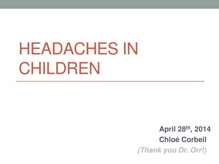 headaches in children
