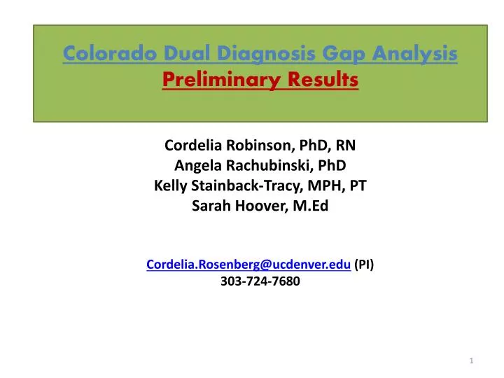 colorado dual diagnosis gap analysis preliminary results