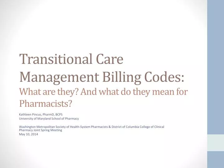 transitional care management billing codes what are they and what do they mean for pharmacists