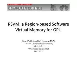 RSVM: a Region-based Software Virtual Memory for GPU