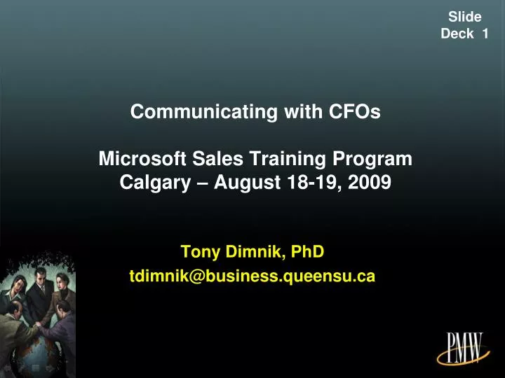 communicating with cfos microsoft sales training program calgary august 18 19 2009