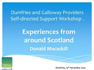 dumfries and galloway providers self directed support workshop