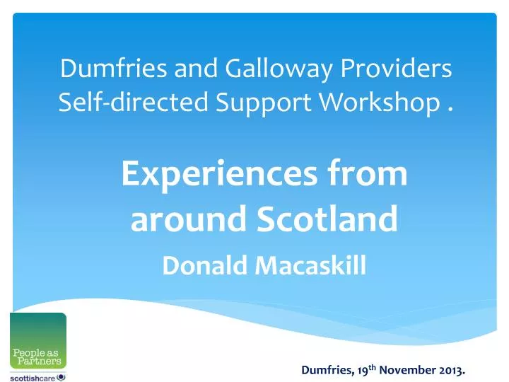dumfries and galloway providers self directed support workshop
