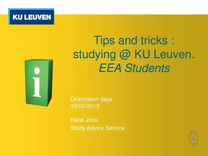 tips and tricks studying @ ku leuven eea students