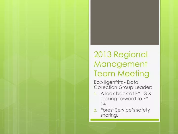 2013 regional management team meeting