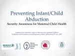 Infant / Child Abduction Plan - slide 1