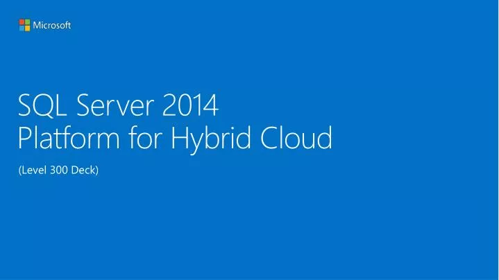 sql server 2014 platform for hybrid cloud