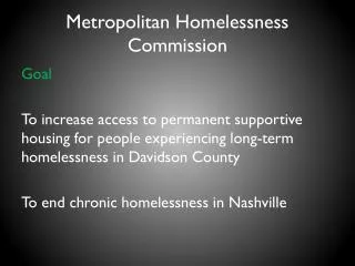 Metropolitan Homelessness Commission
