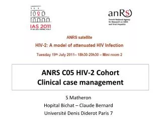 ANRS C05 HIV-2 Cohort Clinical case management