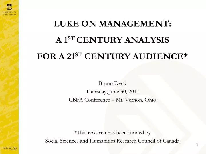 luke on management a 1 st century analysis for a 21 st century audience