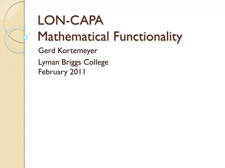 lon capa mathematical functionality