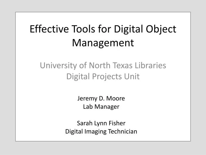 effective tools for digital object management