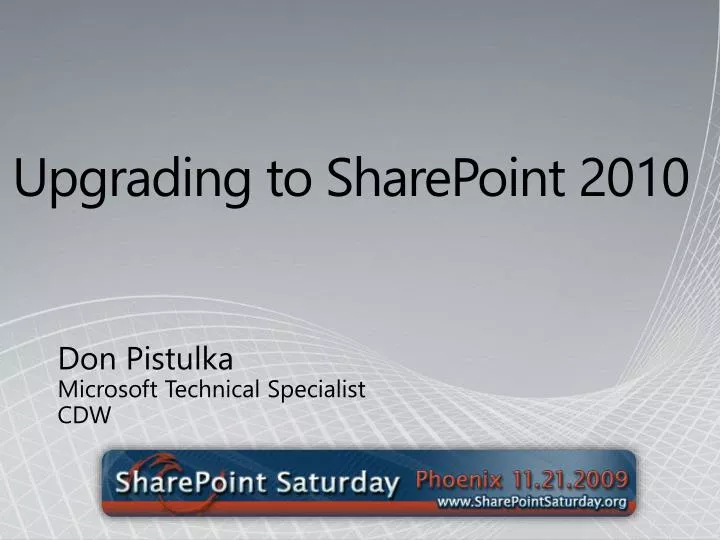 upgrading to sharepoint 2010