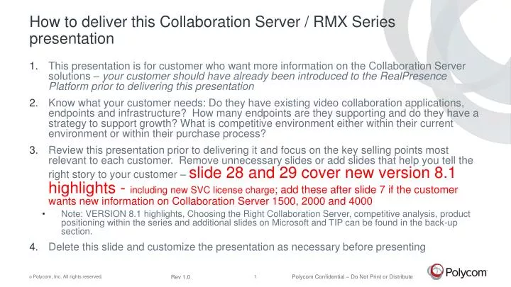 how to deliver this collaboration server rmx series presentation