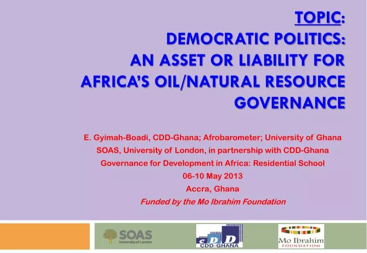 topic democratic politics an asset or liability for africa s oil natural resource governance