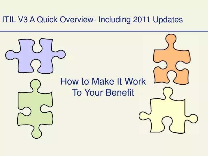 itil v3 a quick overview including 2011 updates