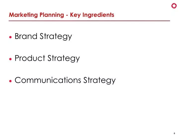 marketing planning key ingredients