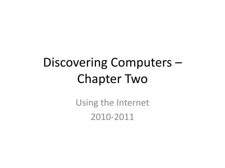 discovering computers chapter two