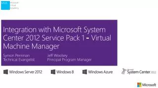 Integration with Microsoft System Center 2012 Service Pack 1 - Virtual Machine Manager