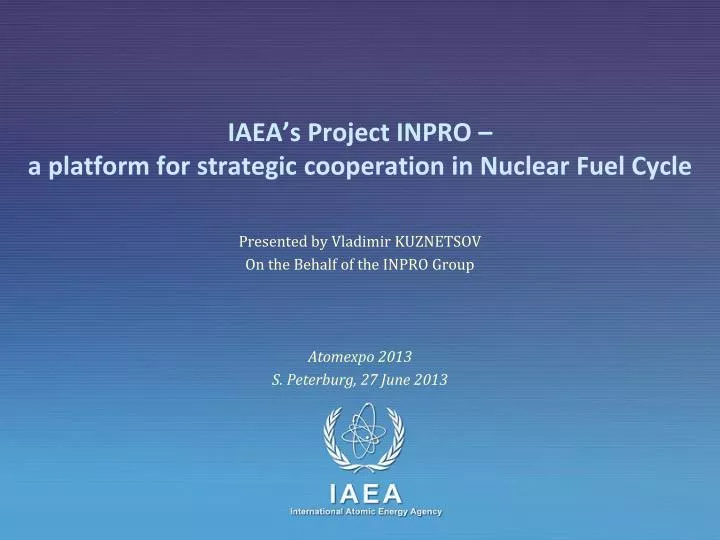 iaea s project inpro a platform for strategic cooperation in nuclear fuel cycle