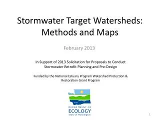 Stormwater Target Watersheds: Methods and Maps