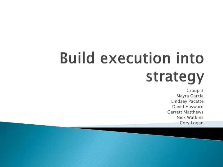 build execution into strategy