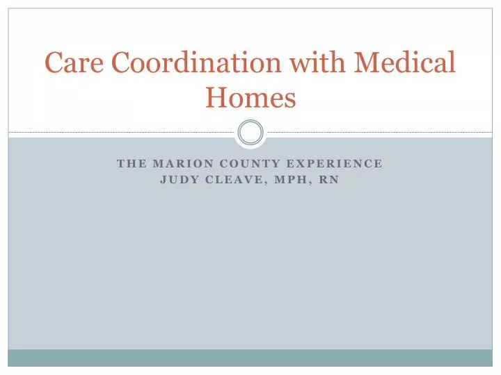 care coordination with medical homes