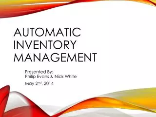 Automatic Inventory Management
