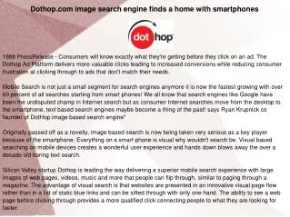 Dothop.com image search engine finds a home with smartphones