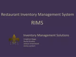 Restaurant Inventory Management System