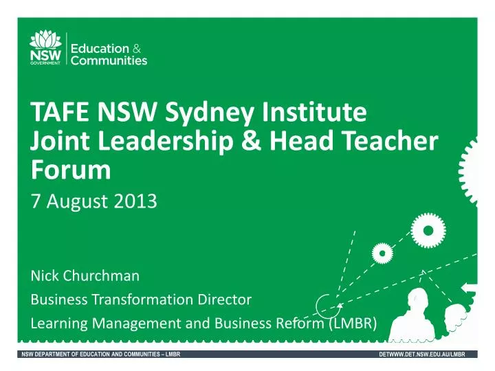 tafe nsw sydney institute joint leadership head teacher forum 7 august 2013