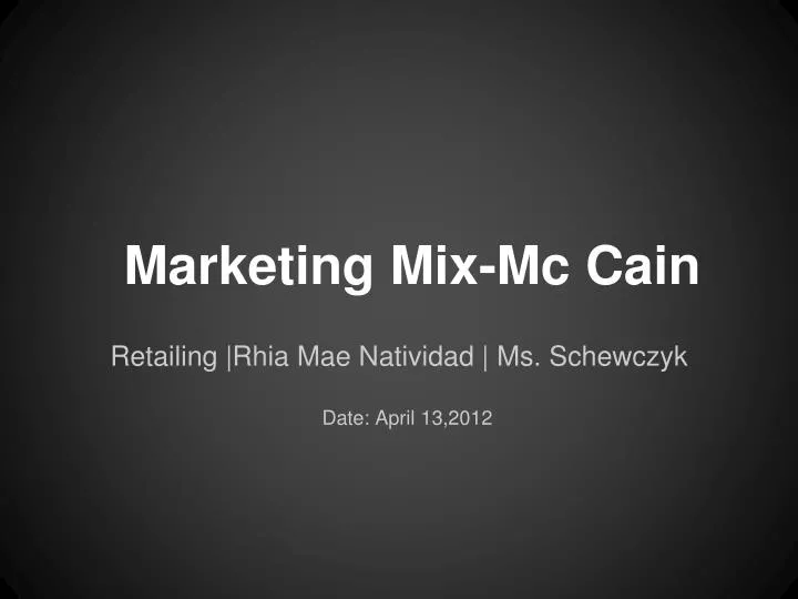 marketing mix mc cain