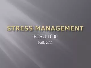 stress management