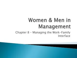 Women &amp; Men in Management