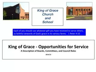 King of Grace - Opportunities for Service A Description of Boards, Committees, and Council Roles 2014/15