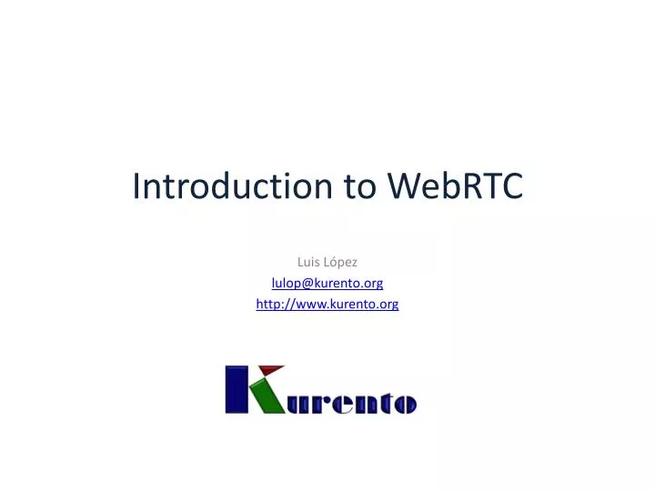 introduction to webrtc
