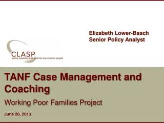 TANF Case Management and Coaching