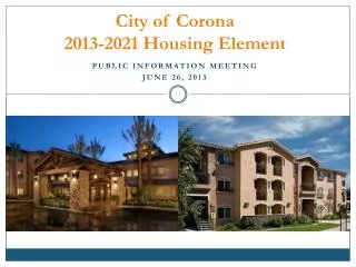 City of Corona 2013-2021 Housing Element