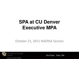 SPA at CU Denver Executive MPA