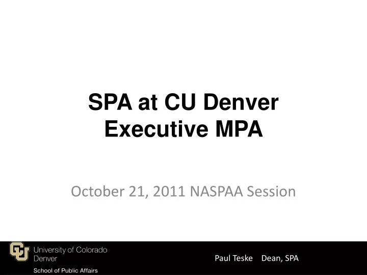 spa at cu denver executive mpa