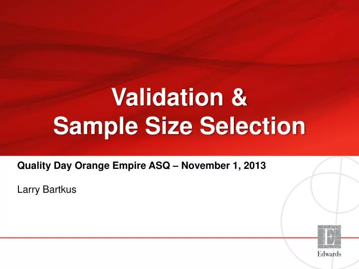 validation sample size selection