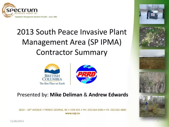 2013 south peace invasive plant management area sp ipma contractor summary