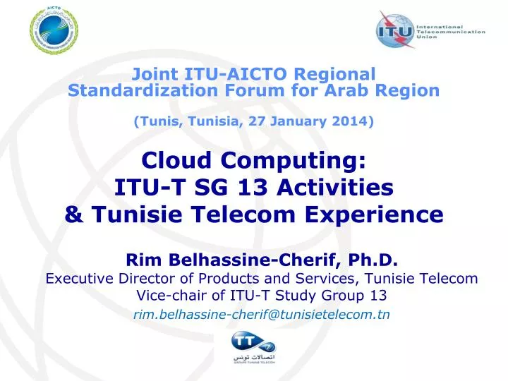 cloud computing itu t sg 13 activities tunisie telecom experience